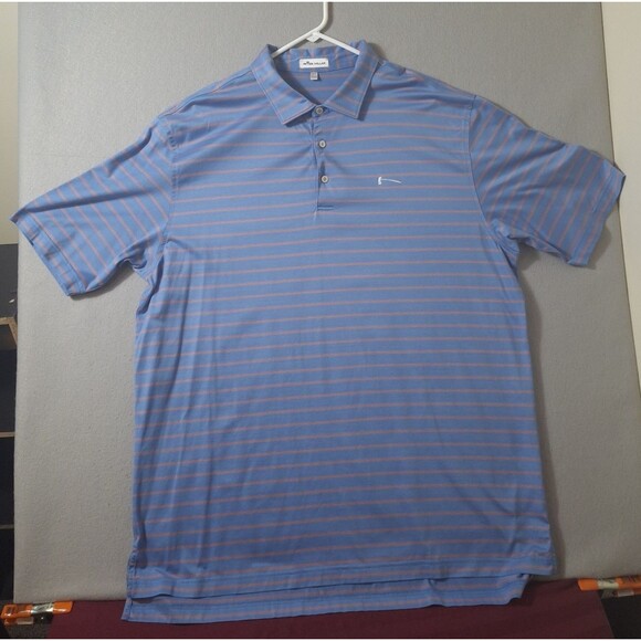 Peter Millar Crown Sport Polo XXL Blue Orange Stripe Performance Golf Putter - Picture 1 of 8